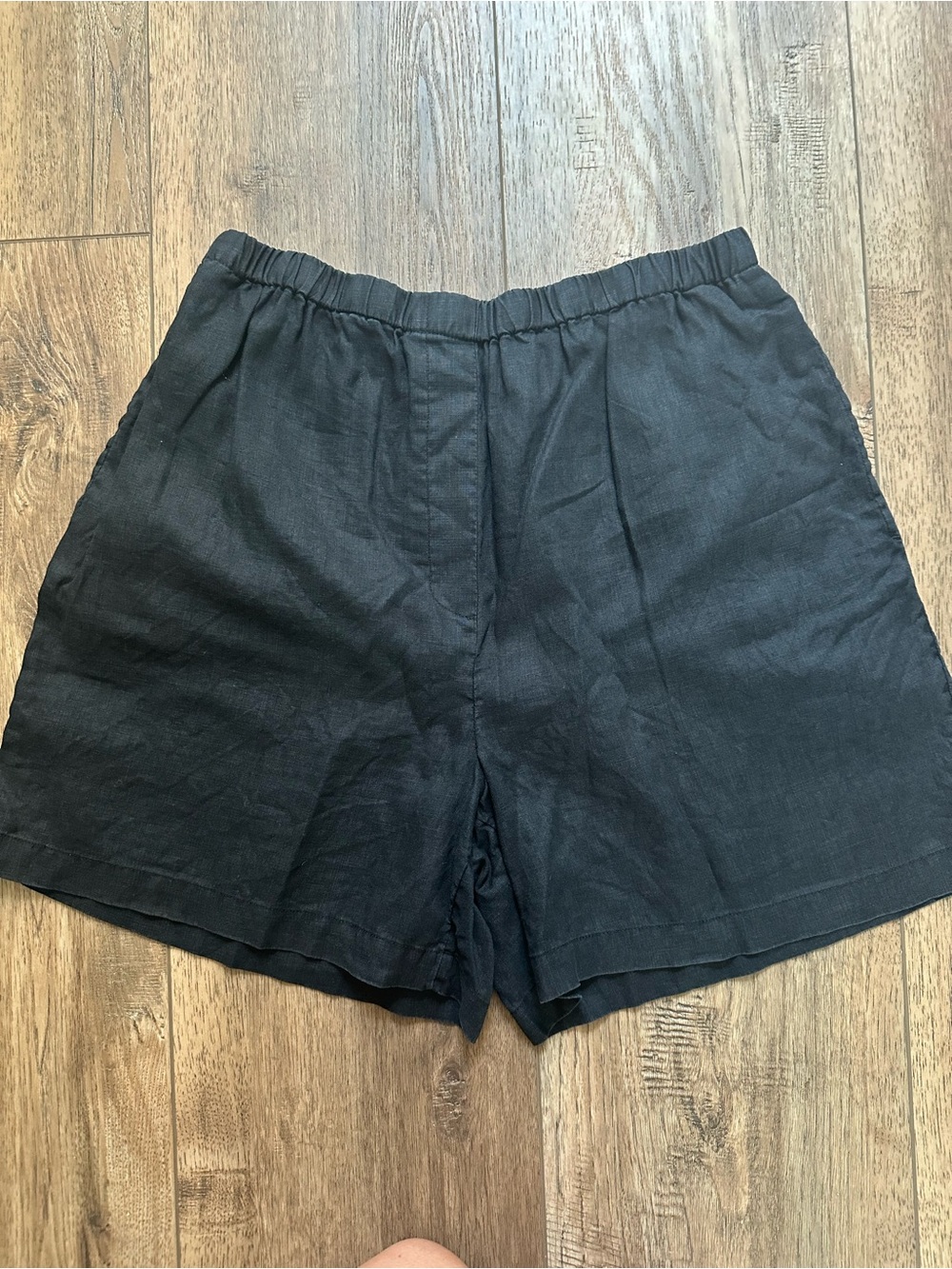 J. Jill Linen Short, Women's, Solid Black, Pockets, Neutral, Classic, Large